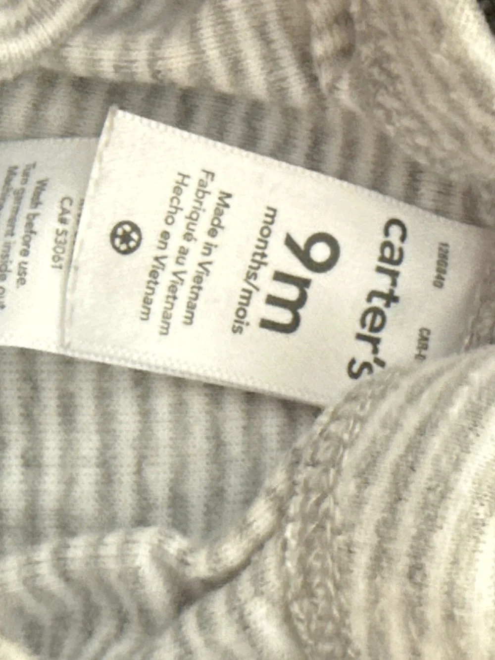 Carter's Gray and White Striped Baby Leggings